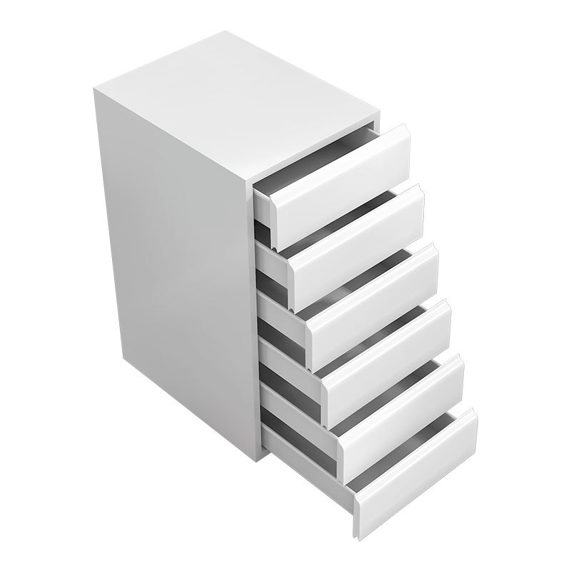 white 6-drawer cabinet