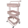 Home Use 3-Tier Storage Trolley China Manufacturer Rolling Metal Kitchen Storage Cart