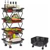 Wholesale Fruits Rolling Cart Kitchen Multi-layers Folding Trolley Storage Display Rack