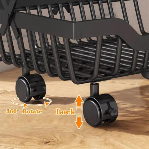 Wholesale Fruits Rolling Cart Kitchen Multi-layers Folding Trolley Storage Display Rack