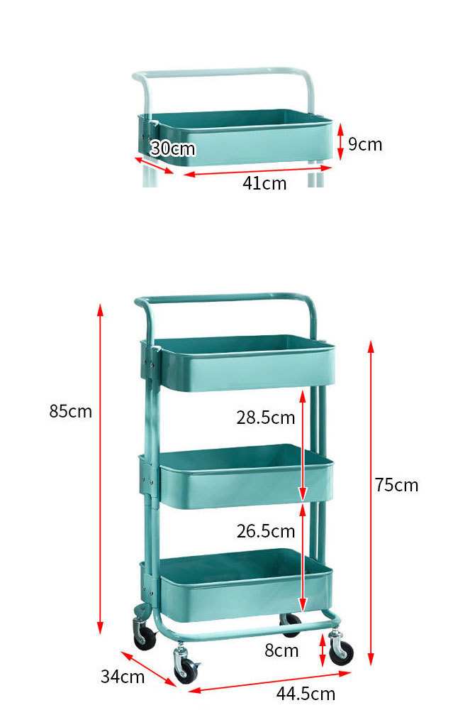 rolling storage cart size