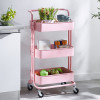 Home Use 3-Tier Storage Trolley China Manufacturer Rolling Cart Metal Kitchen Storage Cart
