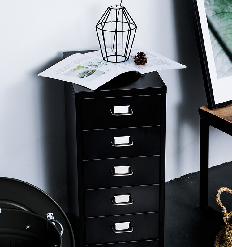 black Metal File Drawer Cabinet