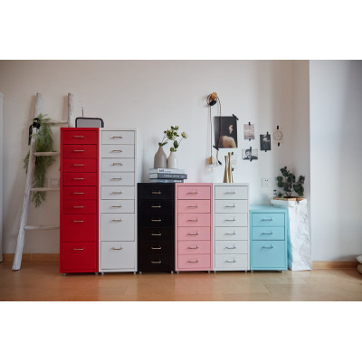 3 Drawers Metal Filling Cabinet On Wheels