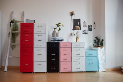 4 Drawers Metal Filing Cabinet On Wheels