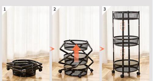 Customizable Folding Trolley Shelf for Wholesale - OEM/ODM Metal Kitchen Cart