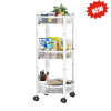 Customizable Folding Trolley Shelf for Wholesale - OEM/ODM Metal 3 Tier Rolling Cart