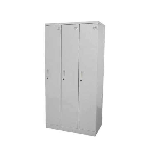 3 Doors Heavy Duty Metal Cabinet Steel Storage Wardrobe