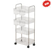 2/3/4 Tier Acrylic Rolling Utility Cart with Wheels Multi-Functional Storage Trolley Cart