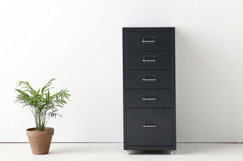 5 Drawers Metal Filing Cabinet On Wheels