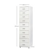 Customized 10 Drawers Cabinet Metal Mobile Filing Cabinets for Home