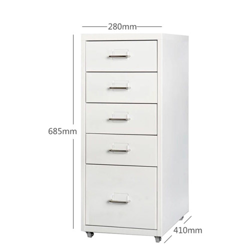 5 Drawers Metal Filing Cabinet On Wheels