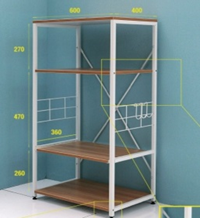 Estante de almacenamiento de cocina de 4 niveles