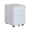 Fabricante de gabinete de pedestal móvil de almacenamiento de archivos de metal blanco de uso de oficina de acero de 3 cajones de alta calidad