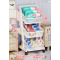 Metal Rolling Utility Cart Adjustable Kitchen Storage Cart with Removable Mesh Baskets Storage Trolley with Handle