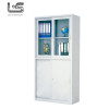 Metal Cabinet with Glass Door Locking Tall Office Storage Cabinet