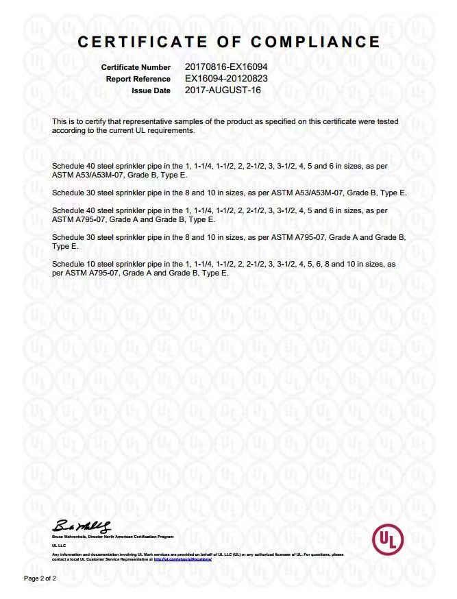 UL ASTM A53/ASTM A795