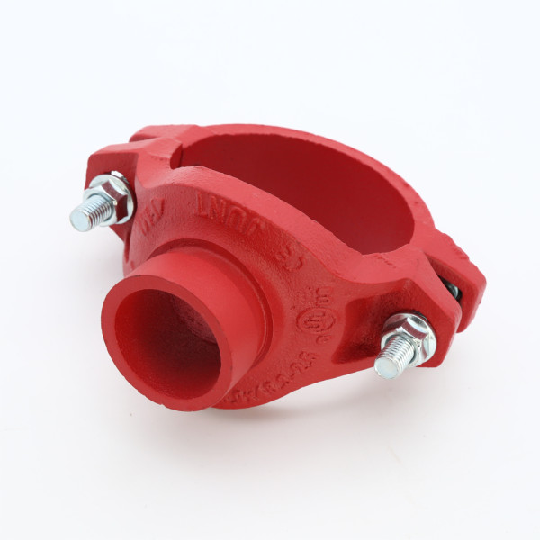 Fire Protection Grooved and Threaded Mechanical Tee Supplier Red Coating/ Ral 3000