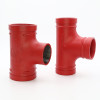 ANSI /UL 213 C Red coating/ Ral 3000 Fire Protect Grooved and Threaded Tee