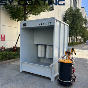 Small manual electrostatic powder coating spray paint booth