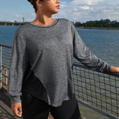 Wholesale and OEM Plus Two Tone Curved Hem Sports Tee Supplier