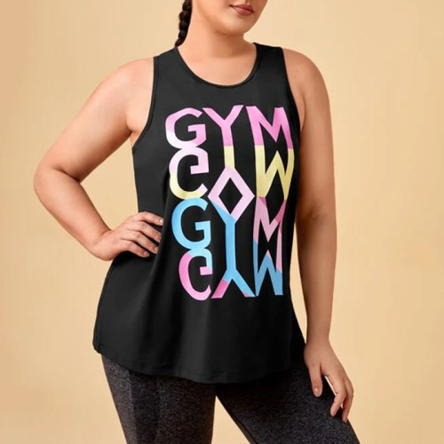 Get Your Own OEM Plus Letter Graphic Sports Tank Top Factory