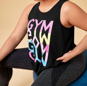 Get Your Own OEM Plus Letter Graphic Sports Tank Top Factory