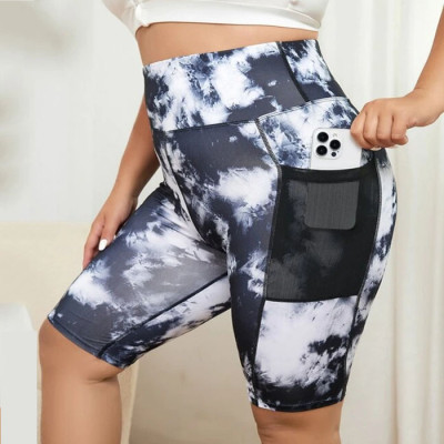 Customizable Plus Tie Dye Wideband Waist Sports Shorts With Phone Pocket Factory