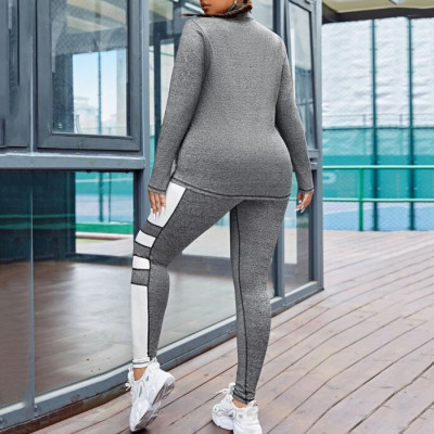 OEM and Wholesale Plus Colorblock Zip Up Sports Jacket & Leggings Supplier