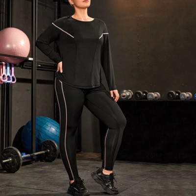 Custom OEM Plus Top-stitching Sports Tee & Leggings Manufacturer