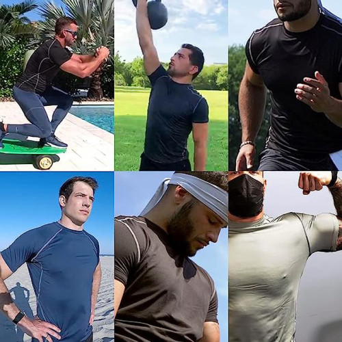 Experience Comfort and Support with our Men's Short Sleeve Compression Shirt - Ideal for Active Lifestyles