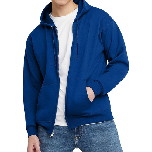 High-Quality Fleece Zip-Front Hooded Sweatshirt - Customizable for Wholesale and OEM