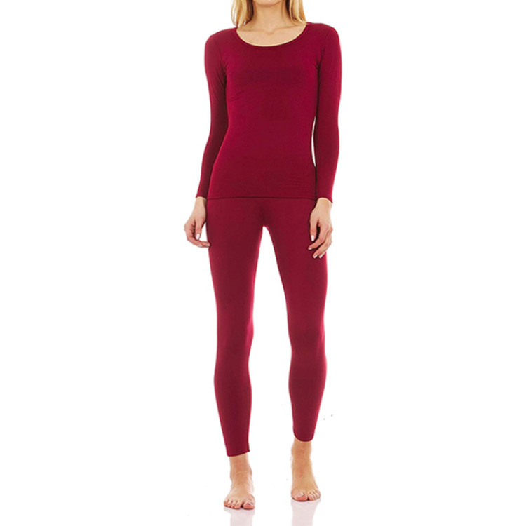 OEM Wholesale Thermal Underwear for Women - Stay Warm with Fleece Lined Base Layer Pajama Set