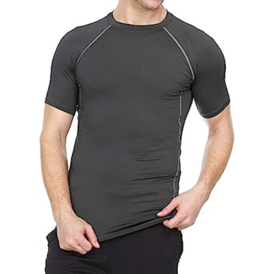 Men Short Sleeve Compression Shirt Cool DryBaselayer Athletic Workout Shirts for Running and Workout