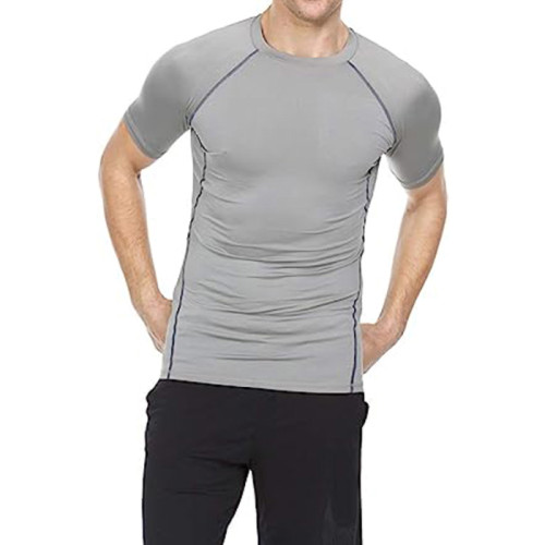 OEM Wholesale Men's Short Sleeve Compression Shirt - Cool Dry Baselayer for Running and Workout