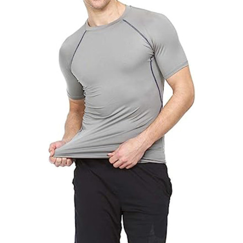 OEM Wholesale Men's Short Sleeve Compression Shirt - Cool Dry Baselayer for Running and Workout