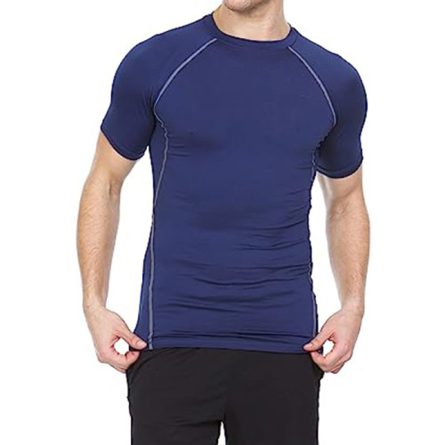 Wholesale Athletic Workout Shirts - Customizable Men's Compression Shirt for Running and Exercise