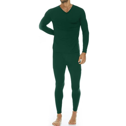 Personalized Men's V Neck Thermal Underwear Set for Wholesale and OEM Customization