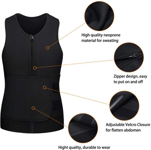 Stay Fit with Our Men's Neoprene Sauna Vest with Single straps- Offering OEM and Wholesale Options