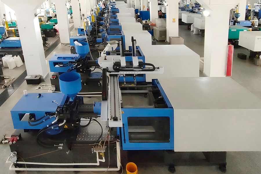 Sprayer factory floor with production equipment