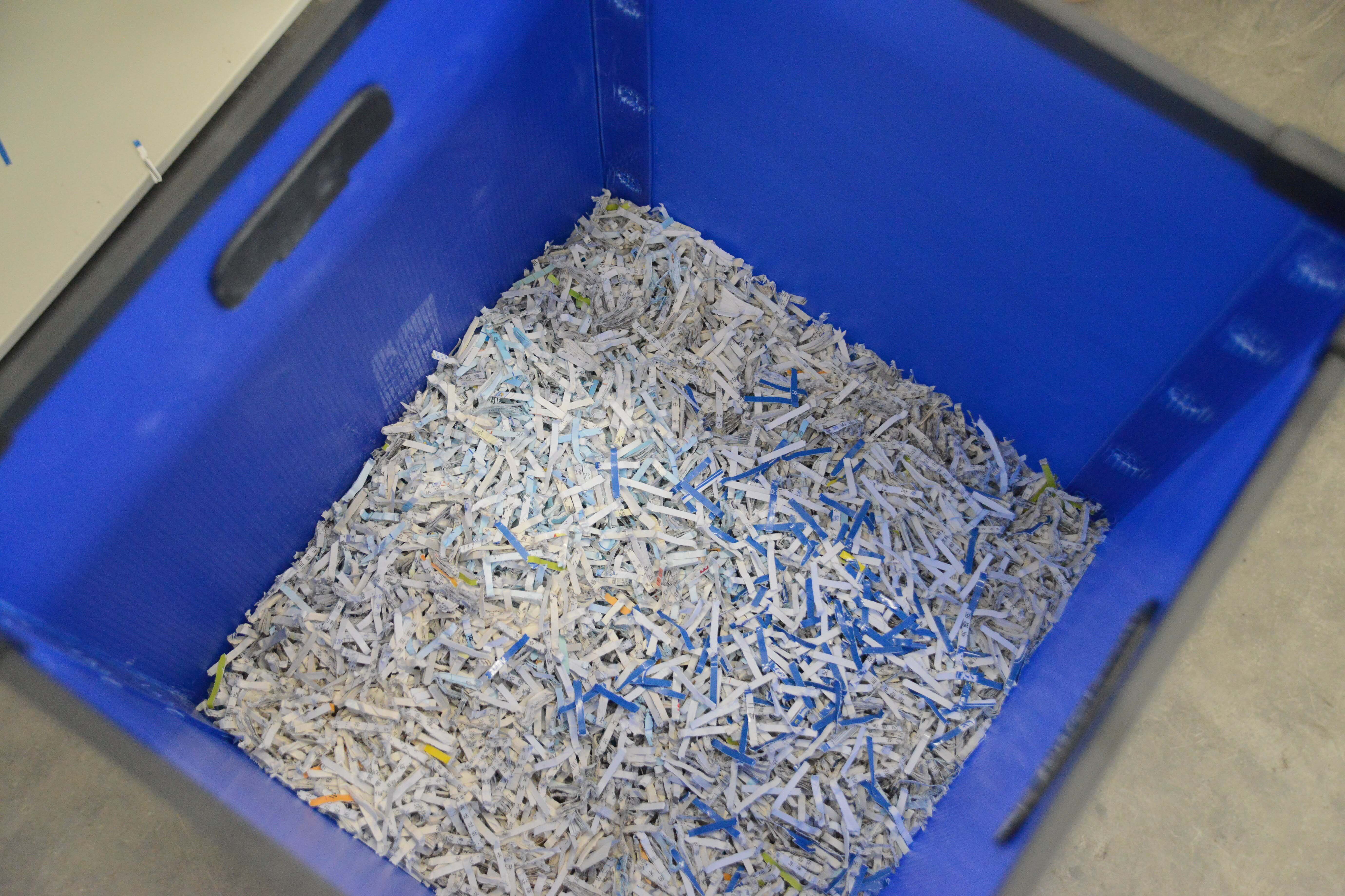 paper shredding size