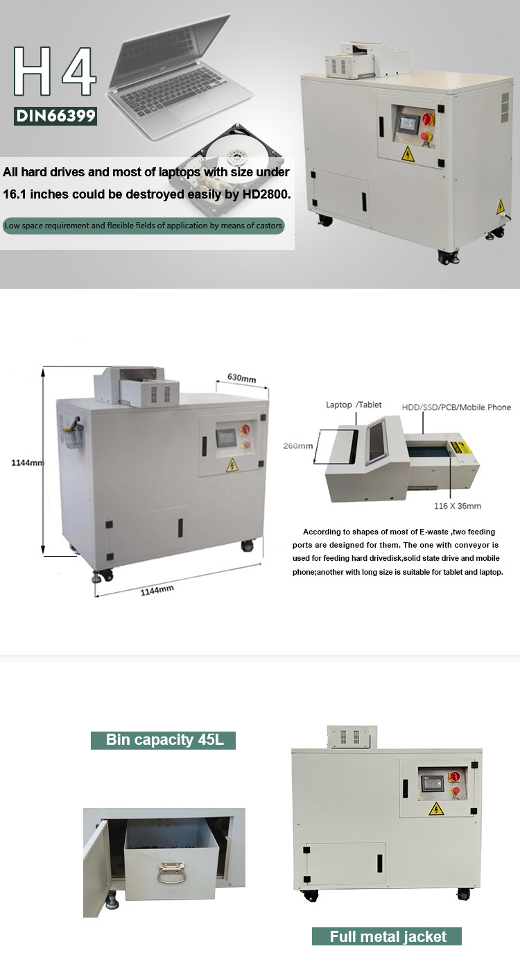 hard disk shredder production