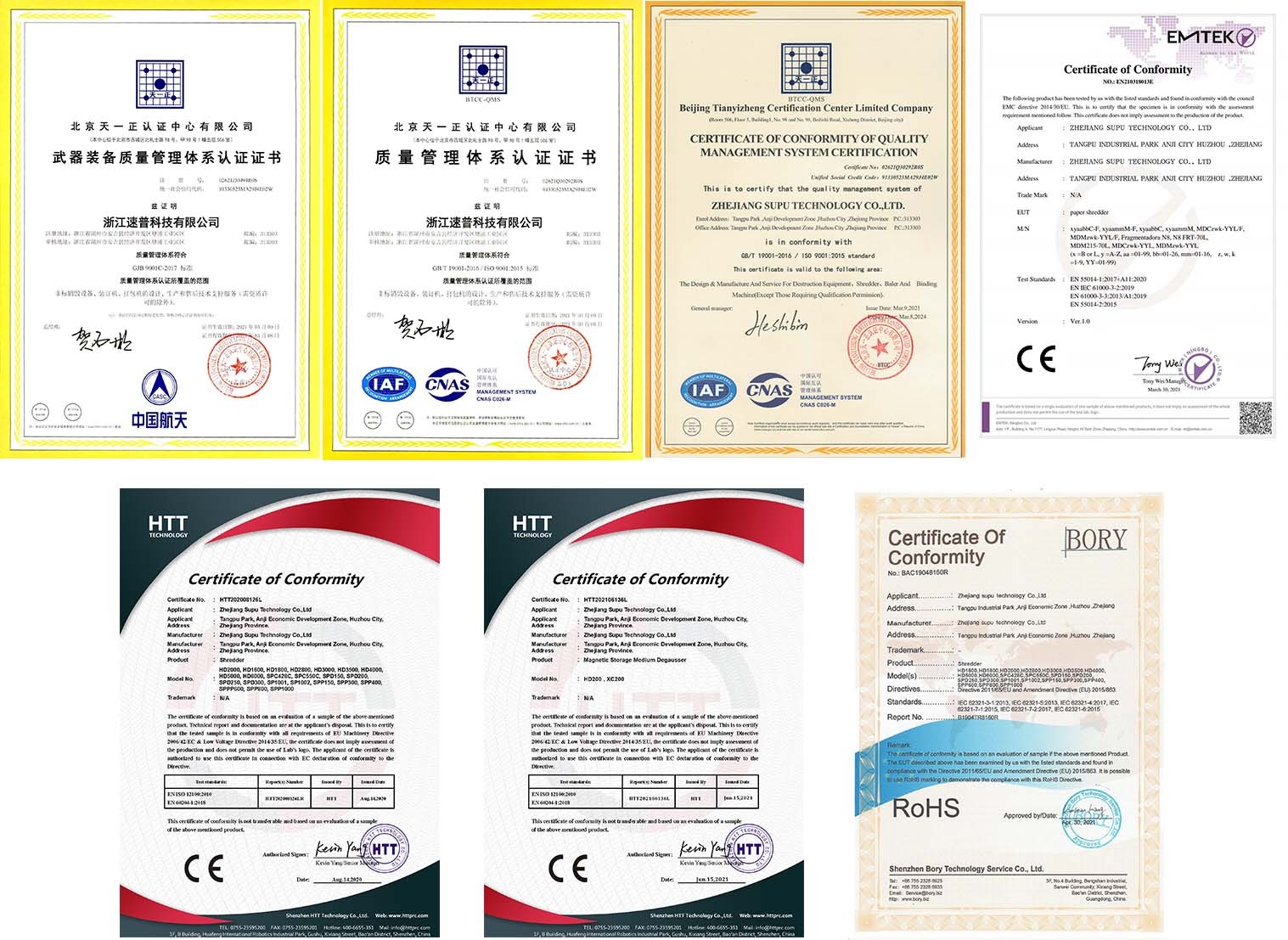 certifications