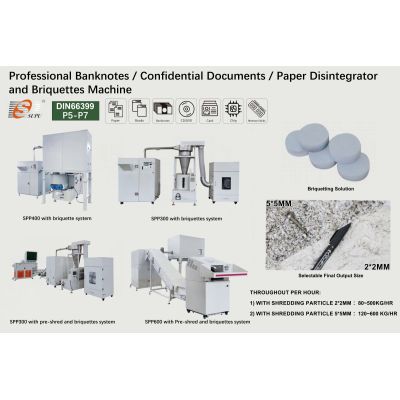 SUPU High Security Paper Disintegrator with Briquetting System