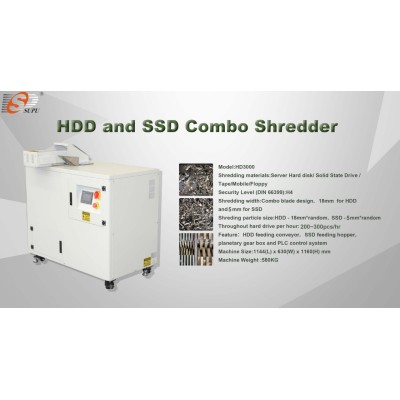 Gator HD3000 High Capacity Hard Disk Crusher Paper and Cut Paper and Credit Card Shredder