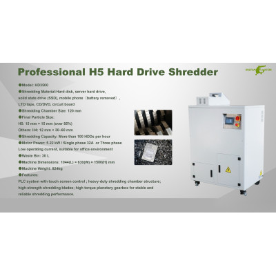 An Easy-to-operate Electronic Waste and Solid-state Drive shredder with Dual Feeding Ports