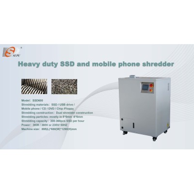 High-security Solid-state Drive Shredder, CD, Chip, Floppy Disk and Mobile Phone shredder with Controllable Performance