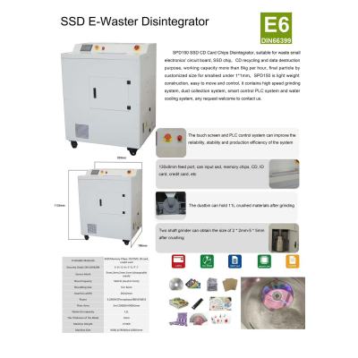 Compact SSD Chip, Cd, Optical Disc, Floppy Disk and Other Used Electronic Waste Grinding and Recycling Machine