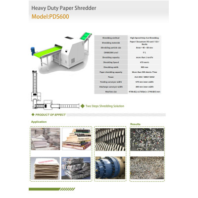 High-efficiency One-click Heavy-duty Industrial Shredder, a Destruction Processor for Magazines, Books, Documents, Etc