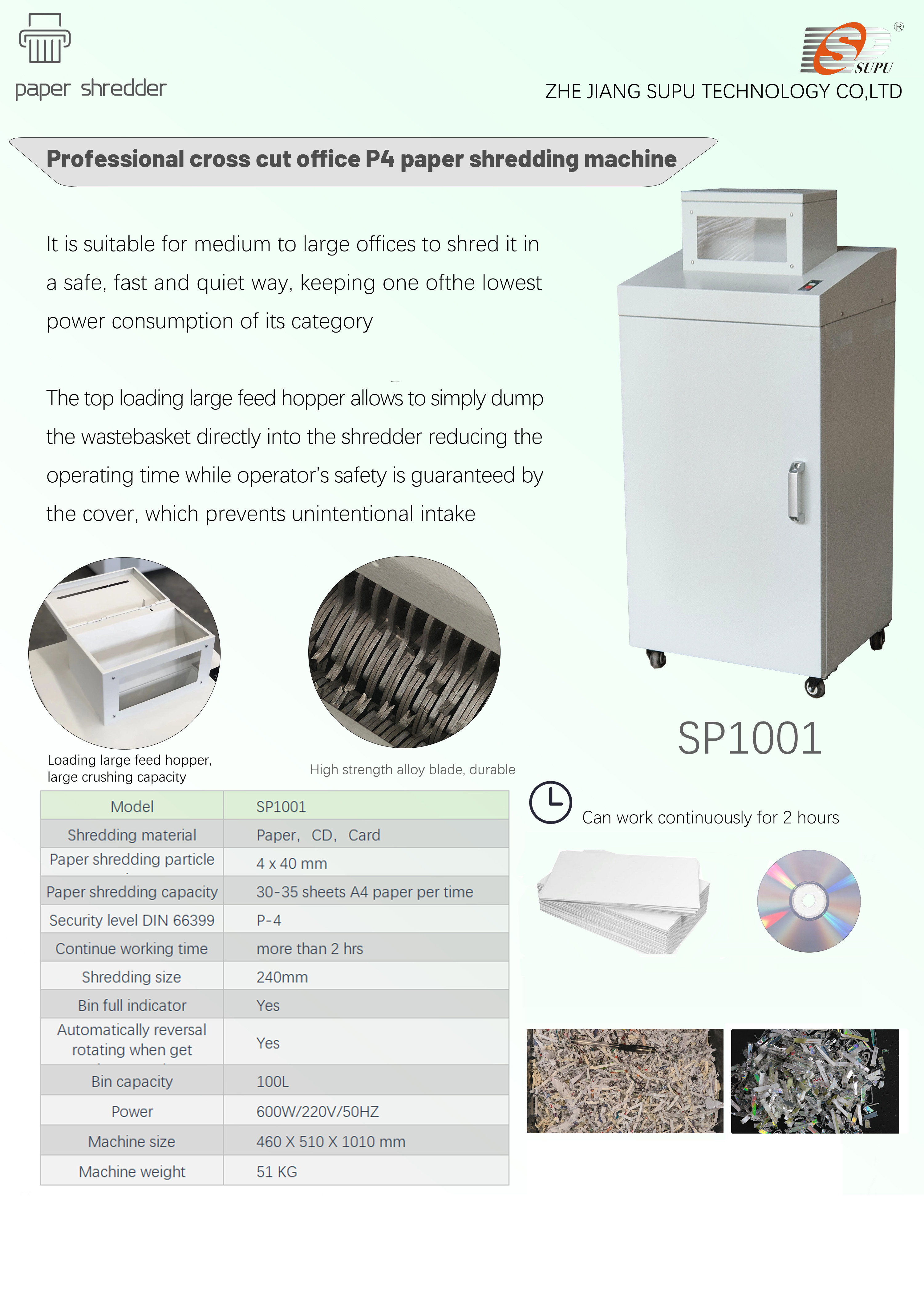 Portable Small Paper Shredder, Suitable for Daily Office Use, for Shredding A3/A4 Paper, with Movable Rollers